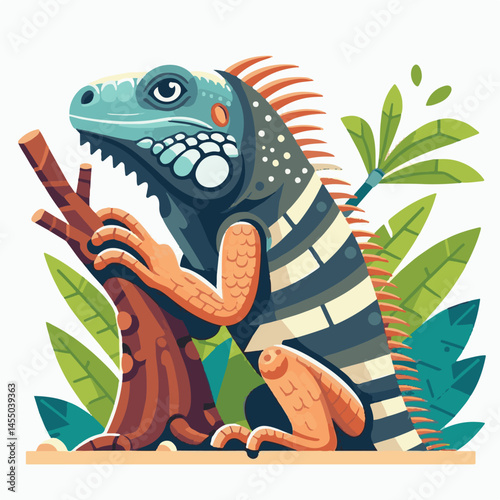 animal, reptile, wildlife, nature, wild, iguana, lizard, green, tropical, fauna, dragon, reptilian, background, isolated, exotic, closeup, colorful, zoo, reptiles, portrait, illustration, animals, car