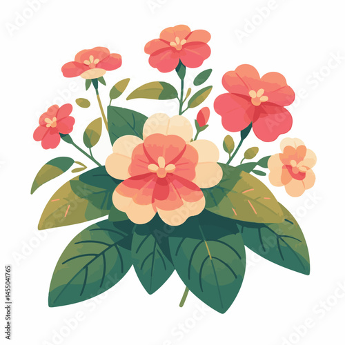 green, flower, impatiens, blossom, garden, nature, floral, bloom, colorful, leaf, plant, summer, flora, blooming, beautiful, gardening, botanical, beauty, botany, pink, spring, bright, color, fresh, r