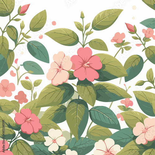 green, flower, impatiens, blossom, garden, nature, floral, bloom, colorful, leaf, plant, summer, flora, blooming, beautiful, gardening, botanical, beauty, botany, pink, spring, bright, color, fresh, r