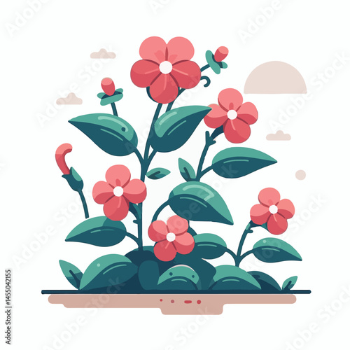green, flower, impatiens, blossom, garden, nature, floral, bloom, colorful, leaf, plant, summer, flora, blooming, beautiful, gardening, botanical, beauty, botany, pink, spring, bright, color, fresh, r