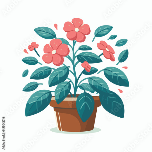 green, flower, impatiens, blossom, garden, nature, floral, bloom, colorful, leaf, plant, summer, flora, blooming, beautiful, gardening, botanical, beauty, botany, pink, spring, bright, color, fresh, r