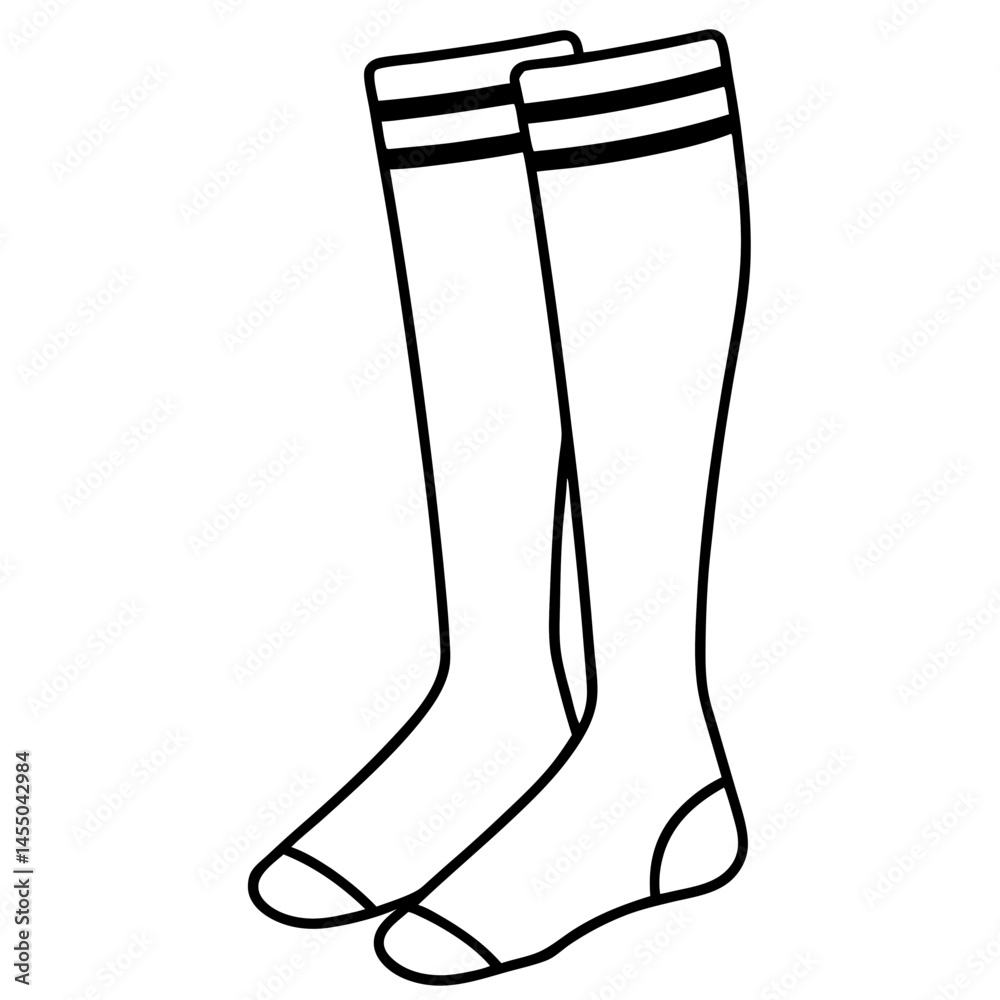 Knee-High Socks Vector on White Background Knee-High Socks Vector on White Background