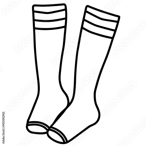 Knee-High Socks Vector on White Background