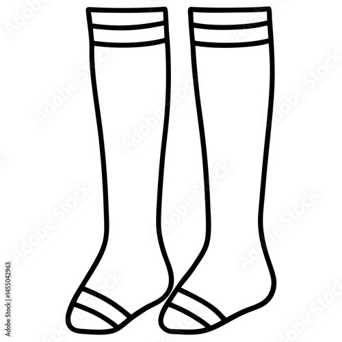 Knee-High Socks Vector on White Background