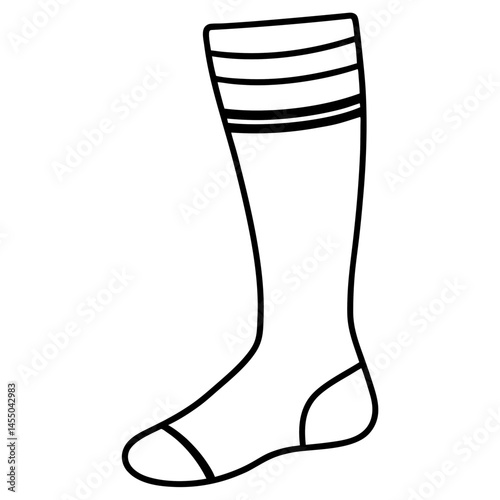 Knee-High Socks Vector on White Background