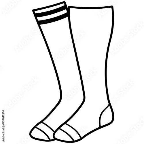 Knee-High Socks Vector on White Background