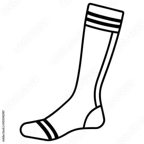 Knee-High Socks Vector on White Background