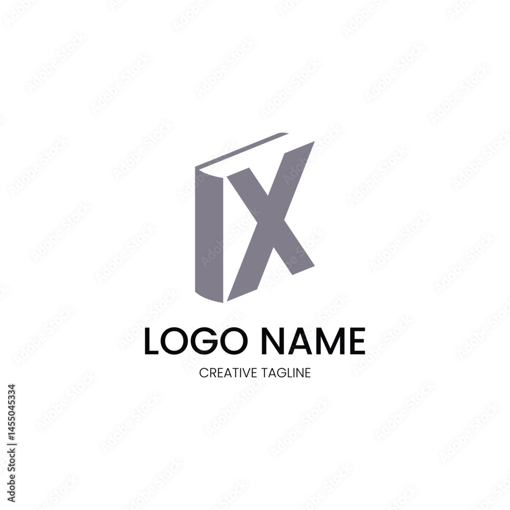 logo with a combination of books with the letter X