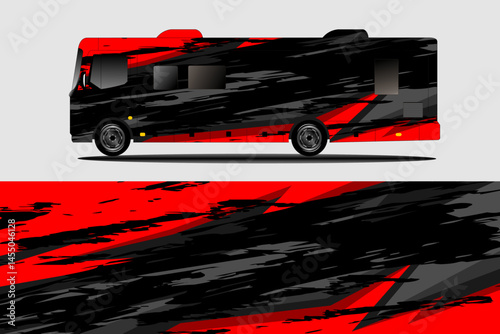 Boldly Designed RV with Striking Red and Black Graphics