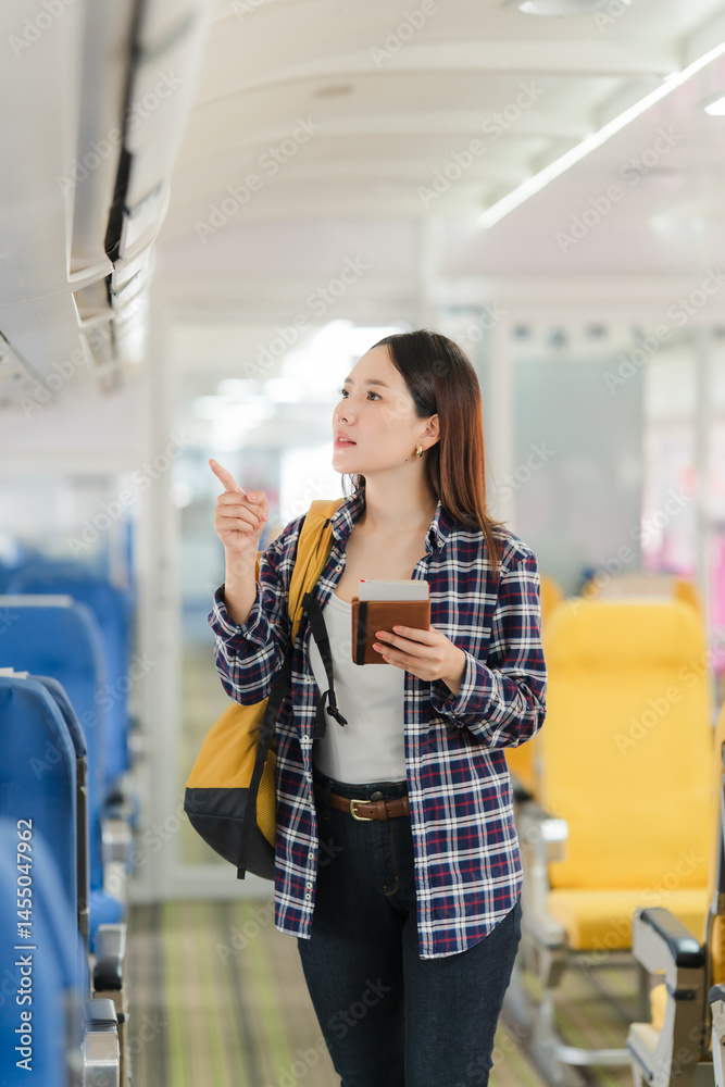Woman Traveling by Train