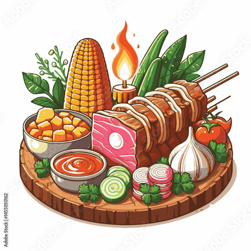 delicious, food, dish, restaurant, cuisine, meal, grilled, tasty, lunch, dinner, healthy, fresh, meat, plate, fish, gourmet, traditional, squid, cooking, green, background, seafood, closeup, filipino  photo