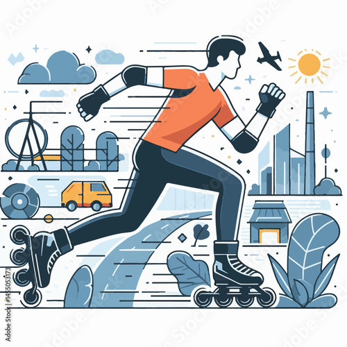 sport, skate, activity, skating, roller, lifestyle, shoe, fun, leisure, exercise, speed, active, wheel, summer, fitness, hobby, inline, roll, street, young, skater, skates, extreme, recreation, health