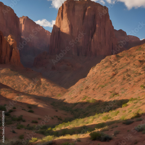 Majestic Red Rock Canyon Landscape at Sunset