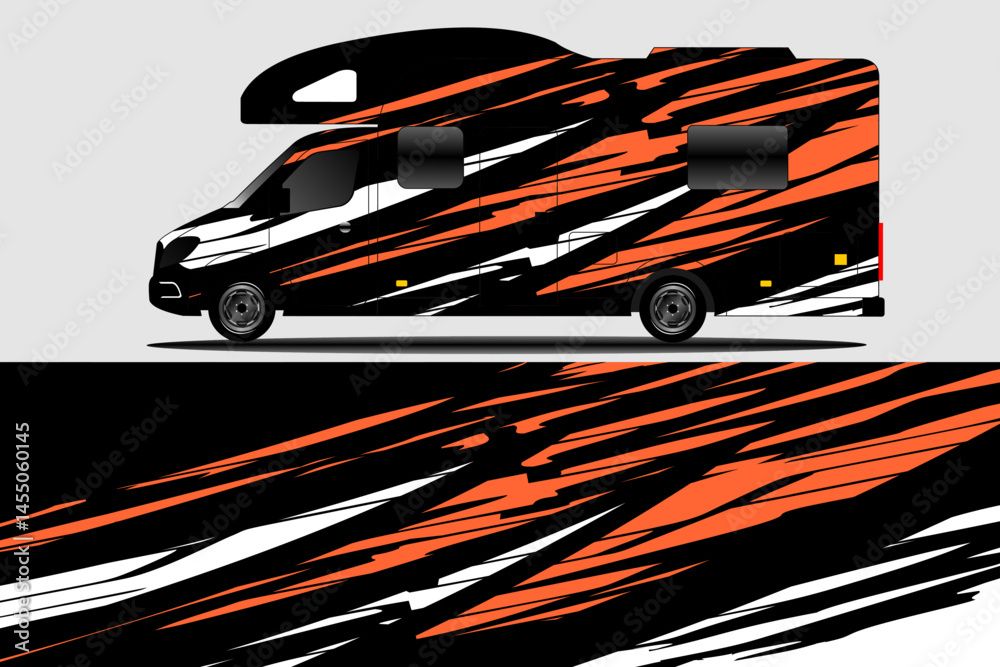 Obraz premium Stylish camper van design with dynamic patterns (1)
