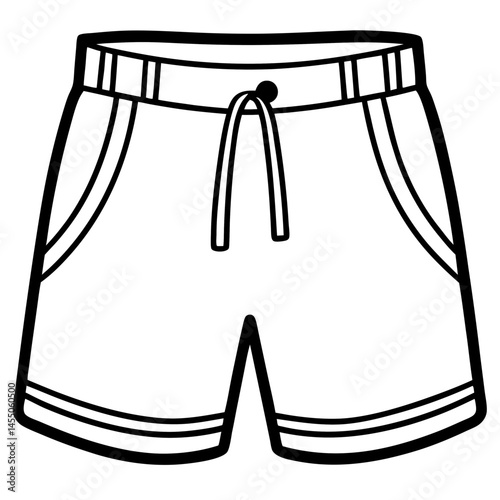 Simple Board Shorts Vector on White Background