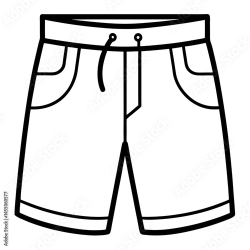 Simple Board Shorts Vector on White Background