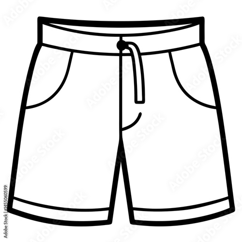 Simple Board Shorts Vector on White Background