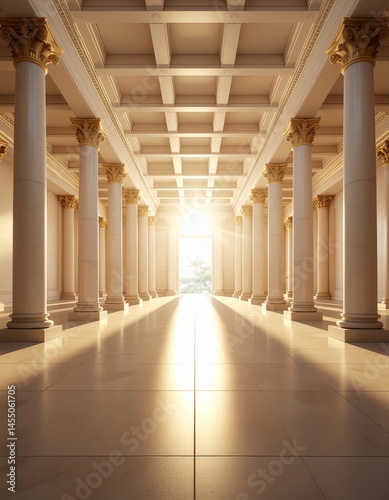 Obraz na płótnie great marble hall in a greek palace building with columns w salonie