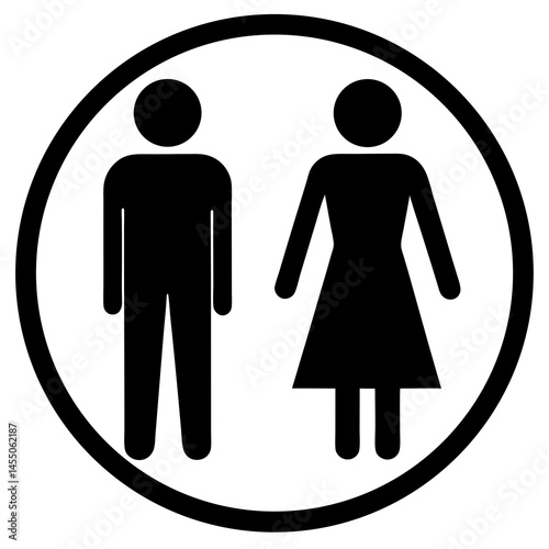 male and female washroom gesture silhouette, restroom male and female.