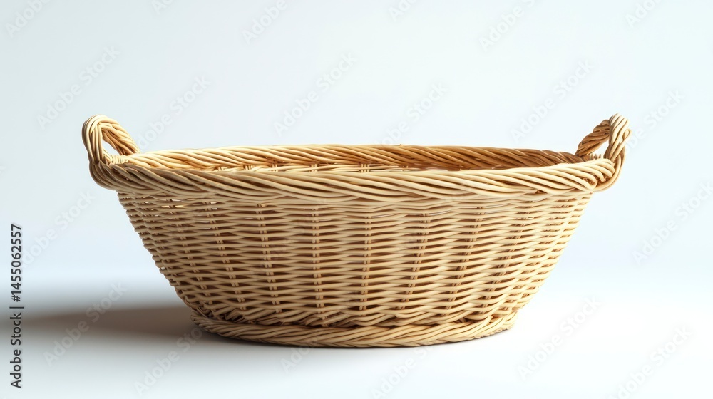 Fototapeta premium Woven Basket with Handles Ideal for Storage Decor and Everyday Use