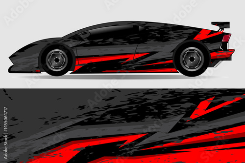 Sleek sports car in dynamic design on display