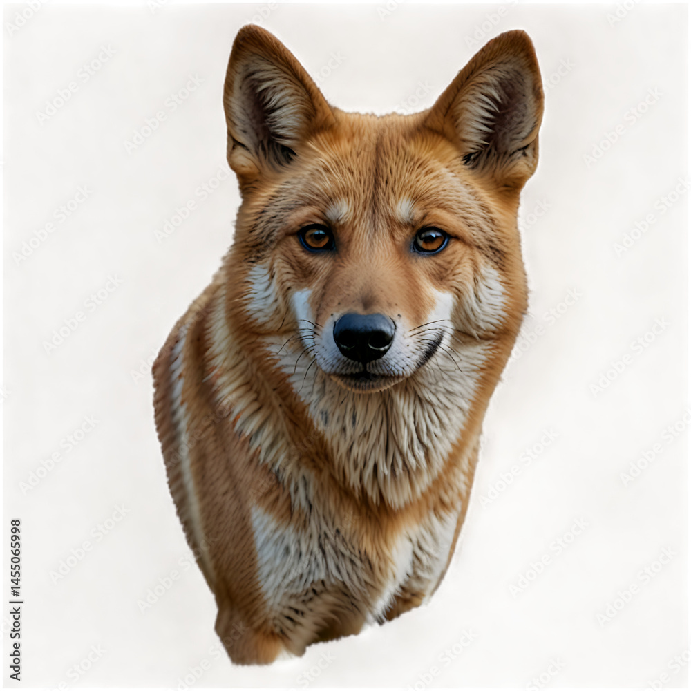 Fototapeta premium <Realistic Wolf Portrait: Emotive Eyes & Furry Texture in Wildlife Art>