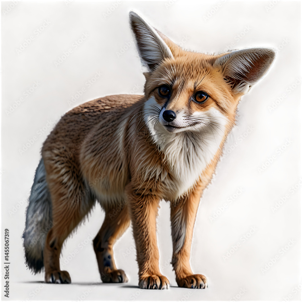 Fototapeta premium Wild Fox in Natural Habitat: Portraits of the Playful Canine with Orange Fur in a Sunny Forest Environment