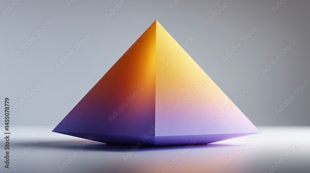 Gradient Pyramid A Vibrant 3D Geometric Shape with Smooth Color Transition for Design and Arti Gradient Pyramid A Vibrant 3D Geometric Shape with Smooth Color Transition for Design and Arti