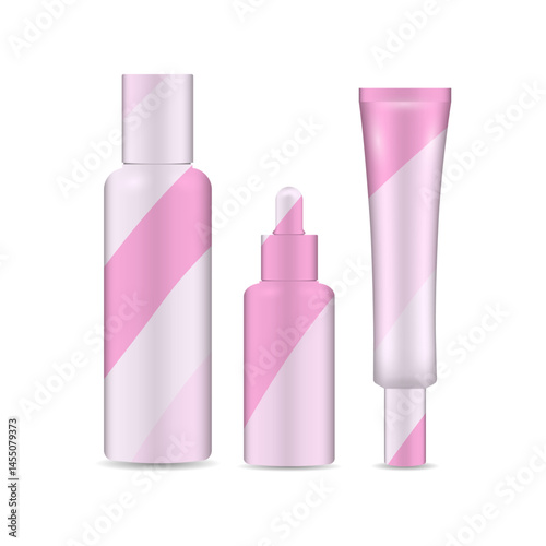 Realistic jars for cosmetics. Skin, body, and hair care.