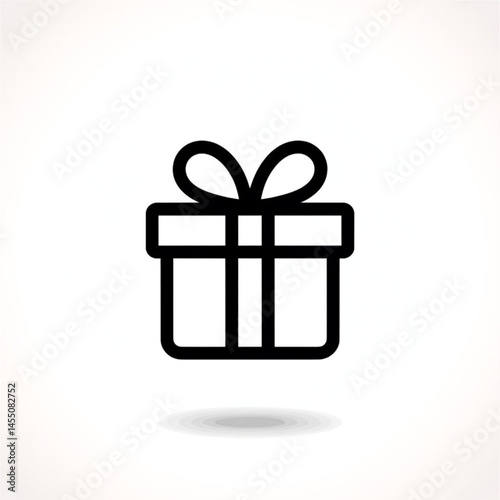  Simple vector filled flat in gift box line icon solid black pictogram. Happy fathers day concept. isolated on white background