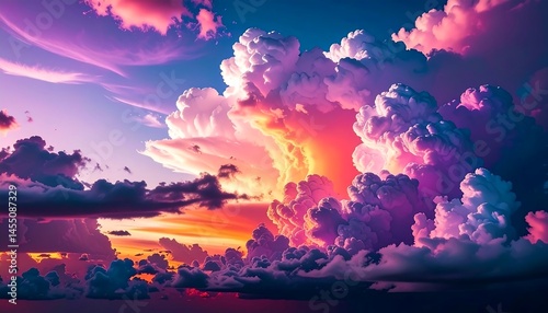 Vibrant Sunset Cloudscape: A Symphony of Colors