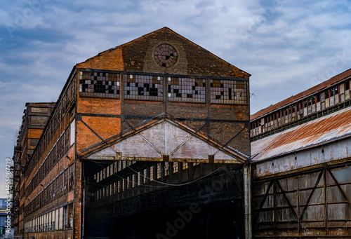 Картината върху платно Abandoned early 20th century old brick steel factory in Bethlehem Pennsylvania