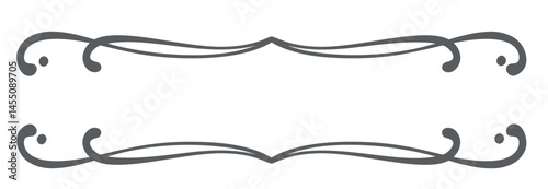 Decorative dividers with curved swirls and dots in simple outline style. Horizontal design elements for cards, invitations, or page separators. Vector illustration.