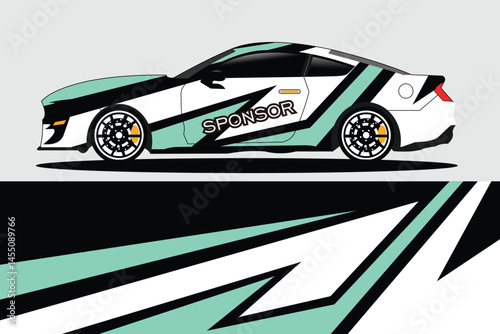 Stylish race car with dynamic design on display