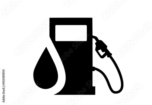 gas pump with fuel nozzle, large fuel drop. fuel station, gasoline, oil consumption, energy supply, transportation infrastructure, automotive refueling used in energy, logistics, environmental themes