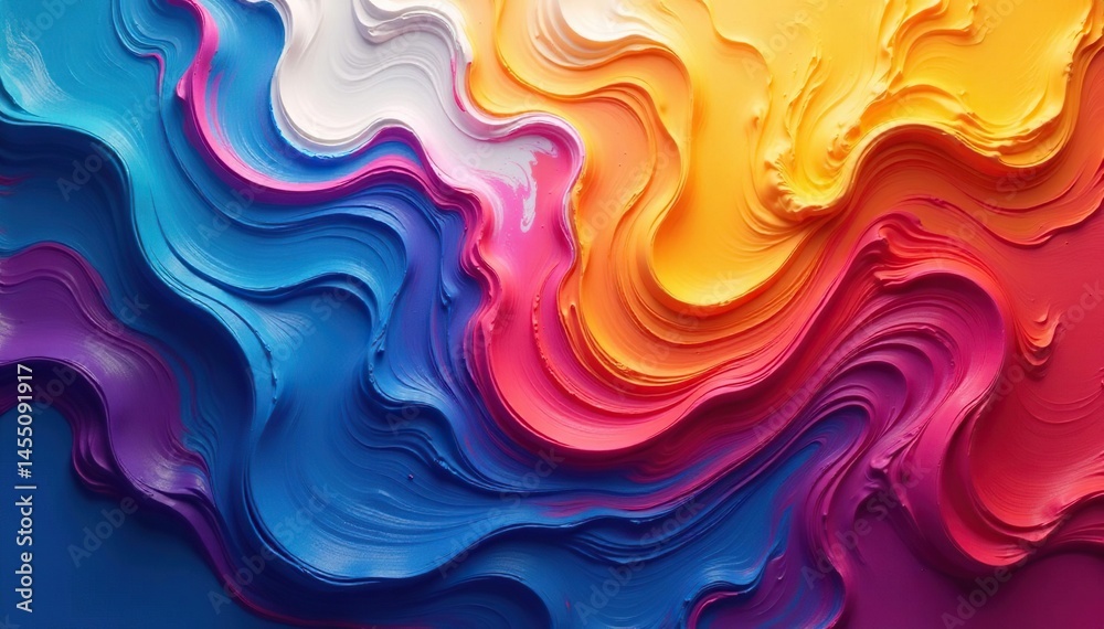Fototapeta premium Abstract swirling paint colors forming a chaotic pattern , visual, vibrant
