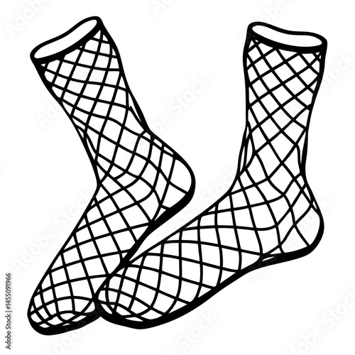Fishnet Stockings & Shorts – Vector Illustration on White Background