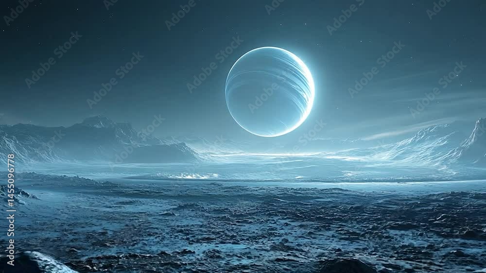 Planet landscape scifi sky cosmic surface rocky horizon