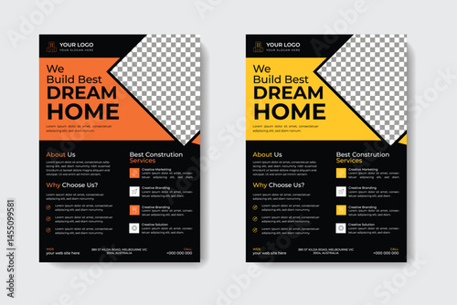 Creative Construction Flyer Template Design	