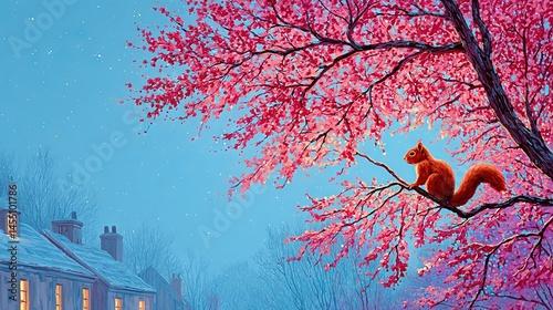  branch, blue sky, stars