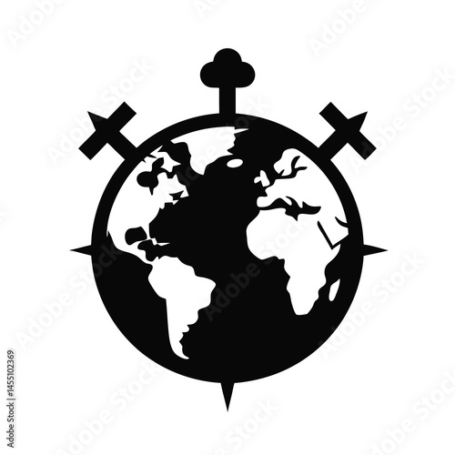globe and compass