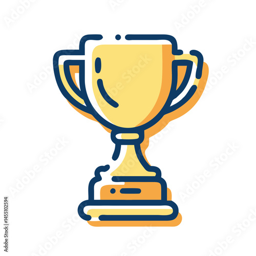 Golden trophy with a shiny surface for achievement and recognition