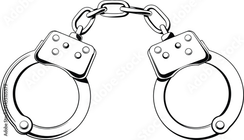 Handcuffs Icon with Chain Link Design