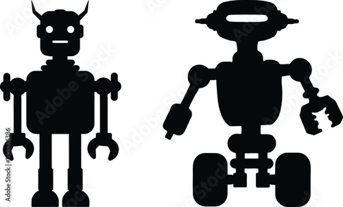 Robot Silhouette Icons