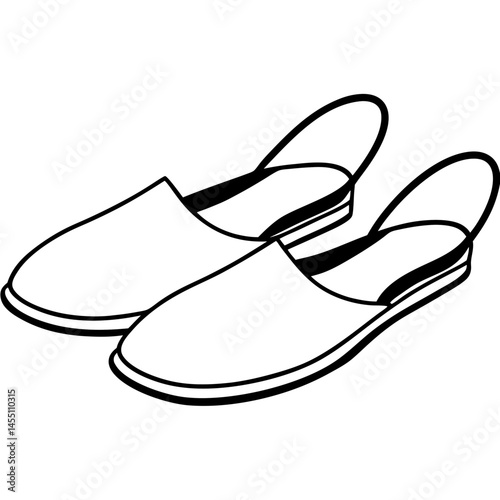 Minimal Slingbacks Vector on White Background