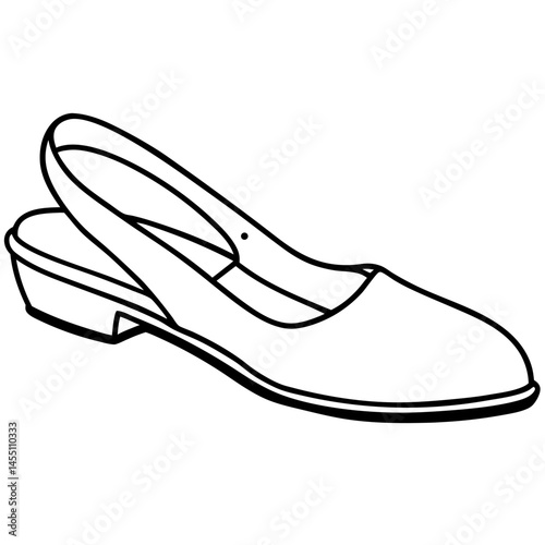 Minimal Slingbacks Vector on White Background