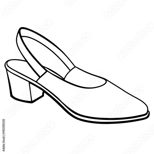 Minimal Slingbacks Vector on White Background
