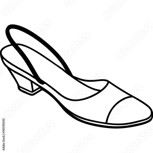 Minimal Slingbacks Vector on White Background