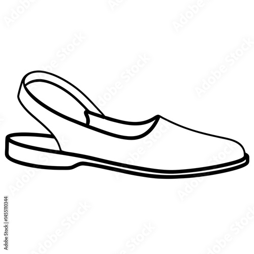 Minimal Slingbacks Vector on White Background