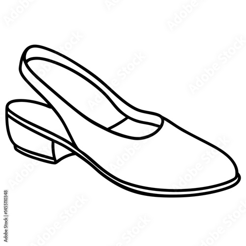 Minimal Slingbacks Vector on White Background